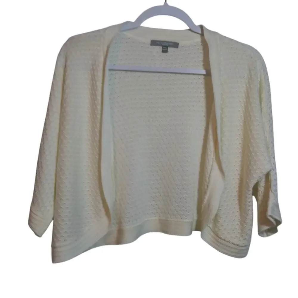 Ny Collection Cream Open-Front Knit Cardigan Sweater Cottagecore Petite Size XLP